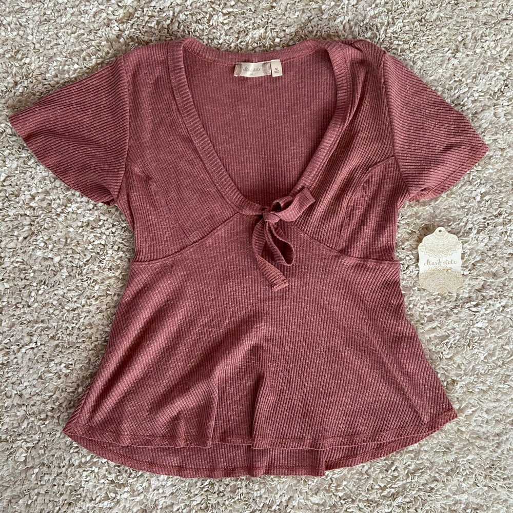 Blush colored high waisted top